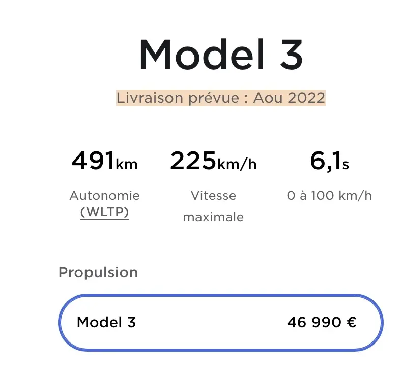 Tesla : fin du bonus maximal en France sur la Model 3 !