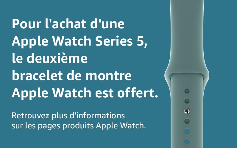 Promos : Apple Watch Series 5 GPS/Cellular + bracelet supplémentaire dès 409€