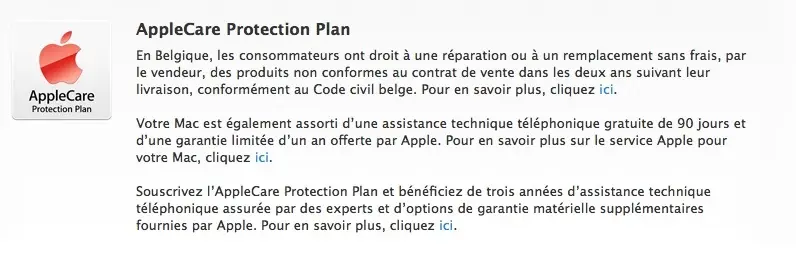 Apple se plie à la loi belge sur la garantie