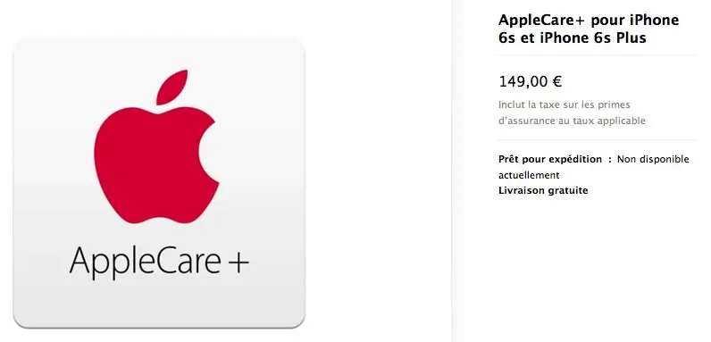 iPhone 6S et 6S Plus : augmentation du prix de l'AppleCare+