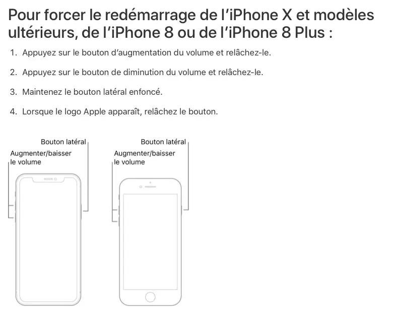 Comment forcer le redémarrage des iPhone 11/Pro/Max (et des 8/X/XR/XS/XS Max)