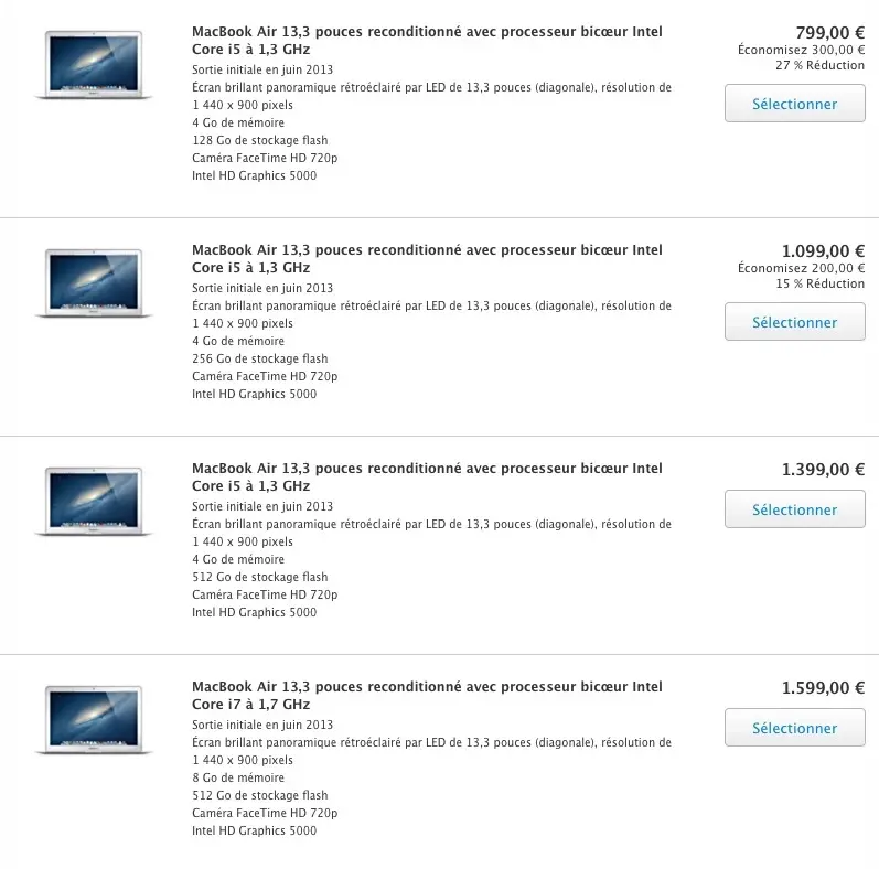 Nouveaux MacBook Air : le Refurb reste très compétitif !