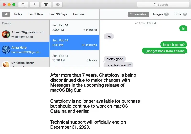 Chatology ne survivra pas à macOS Big Sur