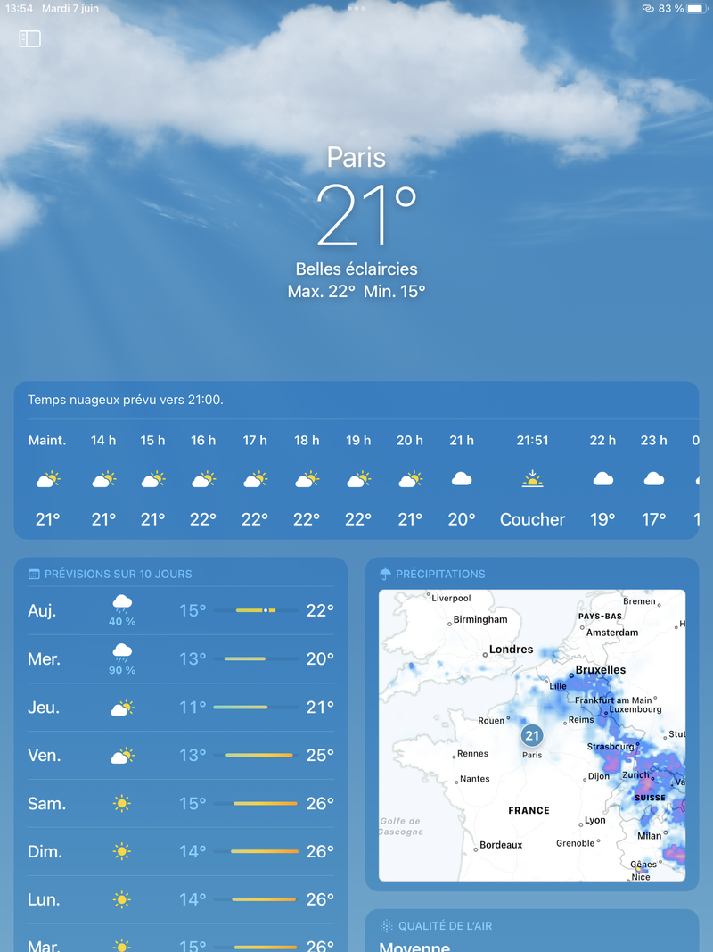 iPadOS 16 : enfin une application Météo dédiée !