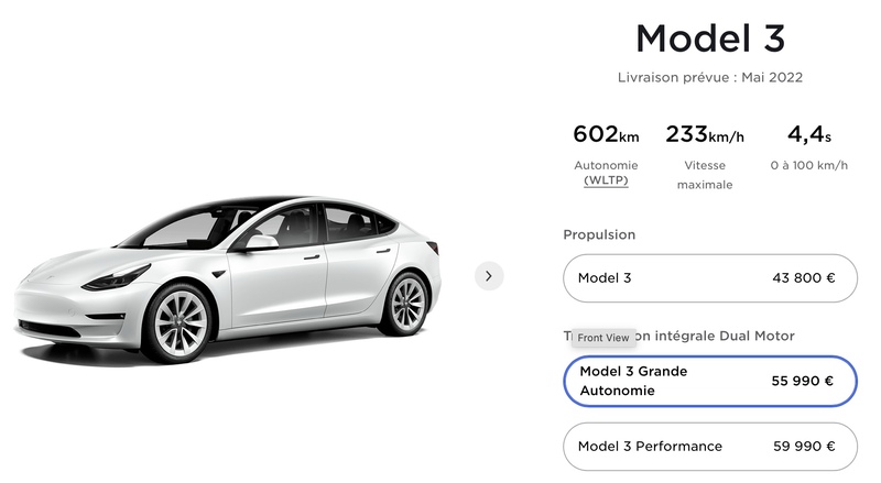 Illustration : Tesla : autonomie en baisse sur la Model 3, en hausse sur le Model Y et des batteries "structurelles"