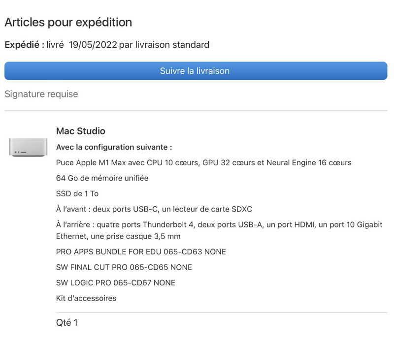 Quelques améliorations pour les livraisons des Mac Studio !