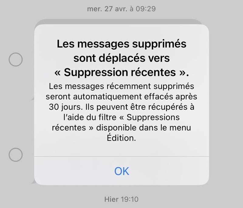 iOS 16 introduit une nouvelle section "Suppressions récentes" dans Message !
