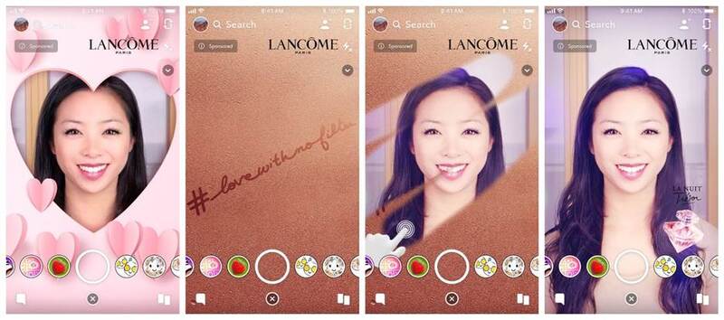 Pour la Saint Valentin, Snapchat s'invite sur les Champs Élysées avec Lancôme
