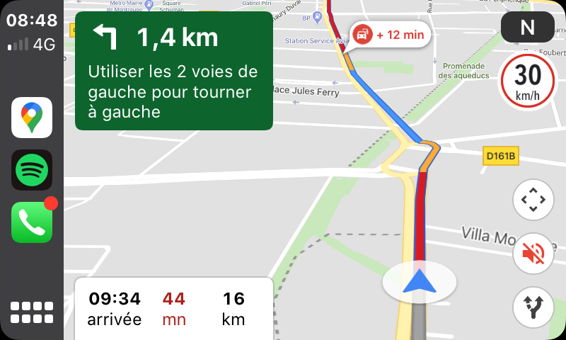 Les limites de vitesse apparaissent dans Google Maps sur CarPlay