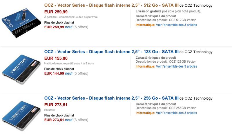 Illustration : Amazon : un SSD OCZ Vector 512GO à... 259,99€ ?!