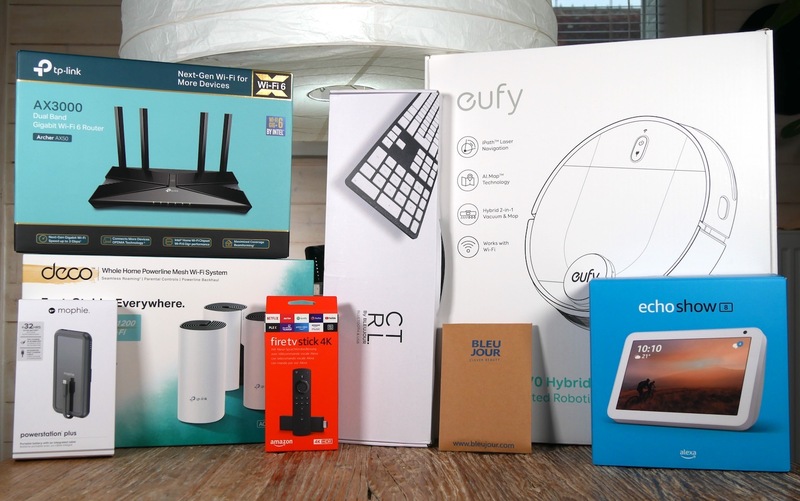 Illustration : Sélection de périphériques : clavier/SSD Bleujour, Deco P9, Archer X50, Fire TV Stick 4K