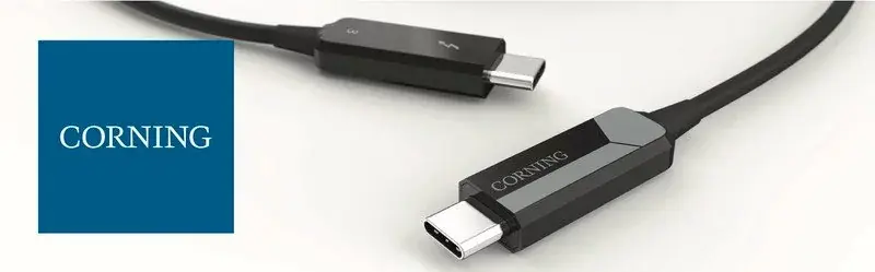 Un câble Thunderbolt 3 optique de 50 mètres à 480 dollars chez Corning