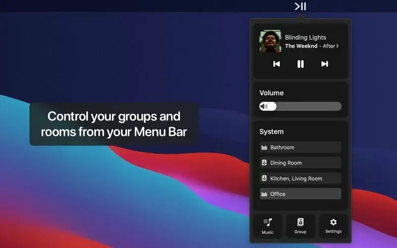 Une App pour contrôler les enceintes Sonos depuis la barre des menus de Big Sur