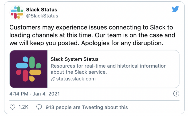 Illustration : Slack est en rade pour de très nombreux utilisateurs