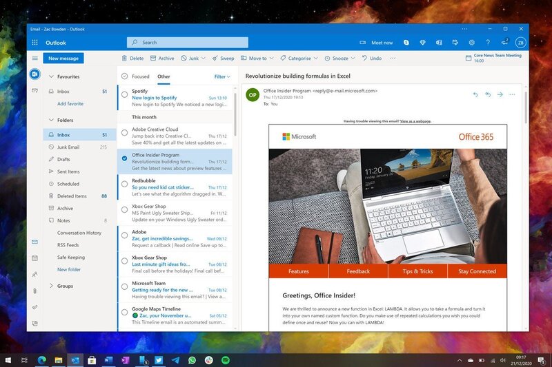 Illustration : Microsoft travaille sur une version universelle d'Outlook