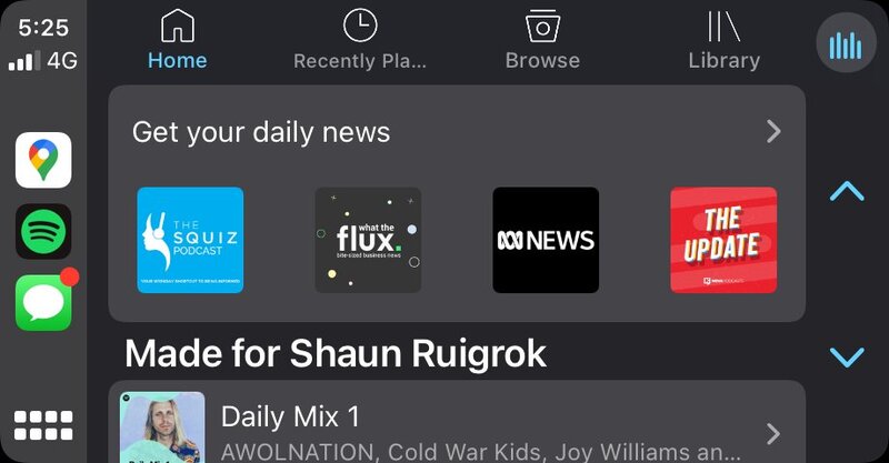 Illustration : CarPlay : la bêta de Spotify se dote d’une nouvelle interface