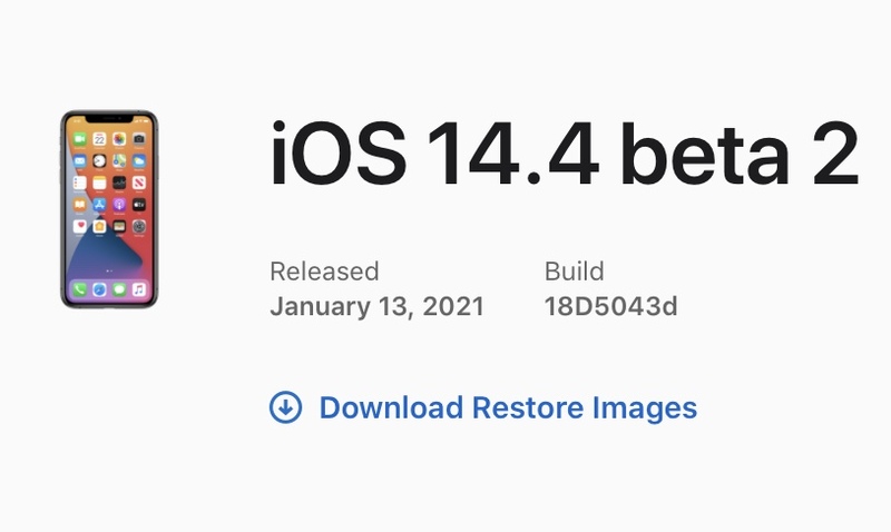 Illustration : Seconde beta pour iOS 14.4 et iPadOS 14.4