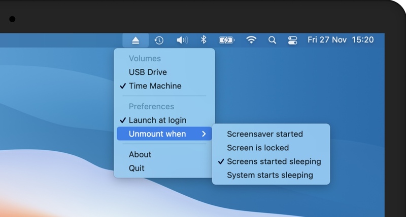 Illustration : Ejectify : un utilitaire pour démonter les volumes automatiquement sur macOS