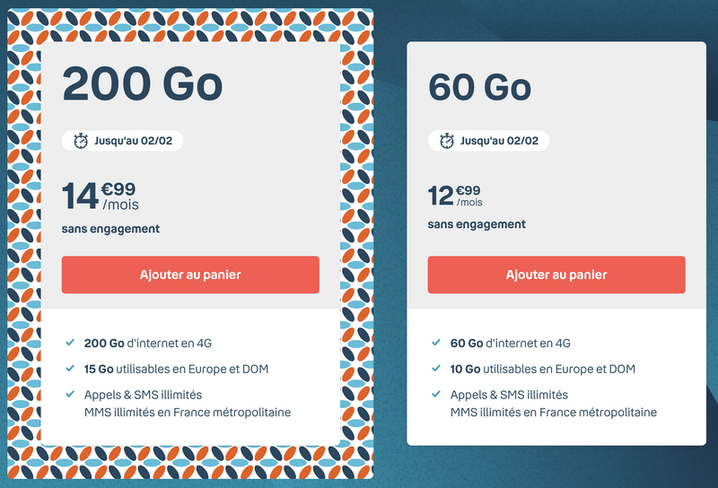 Illustration : Bons plans opérateurs : des offres sans engagement à partir de 11,99€ (de 60 à 200Go)