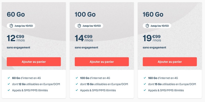 Illustration : Bons plans opérateurs : des offres sans engagement dès 5€ (1 à 160Go)