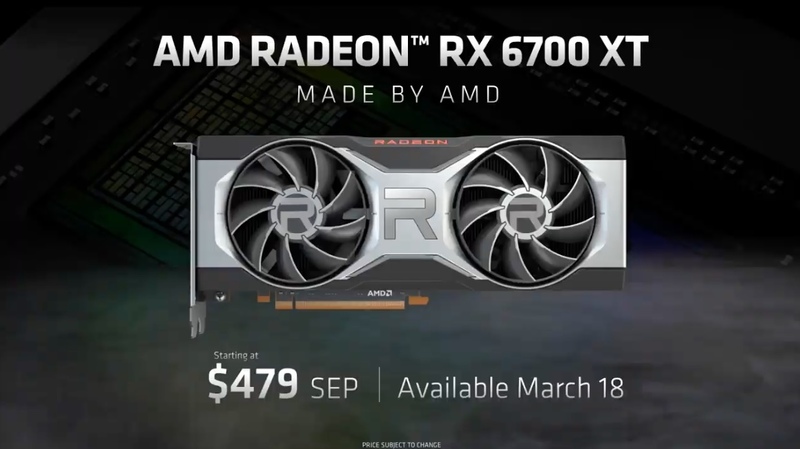Illustration : AMD présente la carte graphique Radeon RX 6700 XT, disponible le 18 mars à 479$