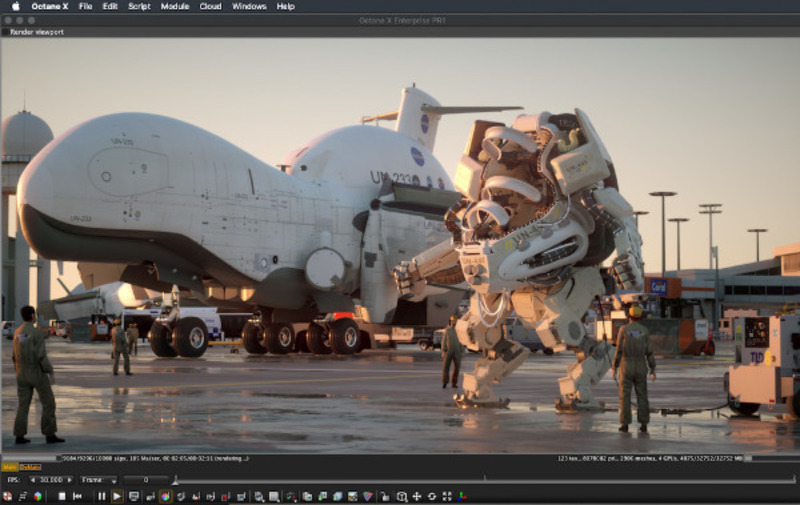 Illustration : Le moteur de rendu Octane X optimisé Metal est disponible sur le Mac App Store