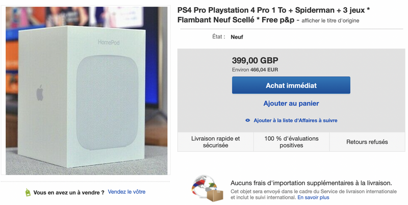 Illustration : Mauvais Plan : le HomePod affiche des prix délirants sur eBay !