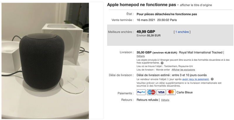 Illustration : Mauvais Plan : le HomePod affiche des prix délirants sur eBay !
