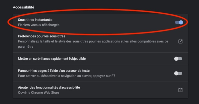 Illustration : Google active les sous-titres instantanés en anglais de Chrome sur Mac et PC