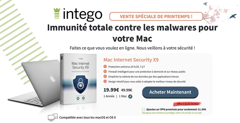 Illustration : Bon plan : jusqu'à 65% de remise sur les offres de protection Intego (Malwares, virus...)