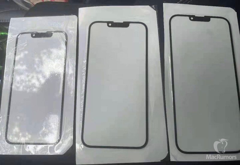 Illustration : iPhone 13 : des images de la vitre avec une encoche réduite et un hp tout en haut