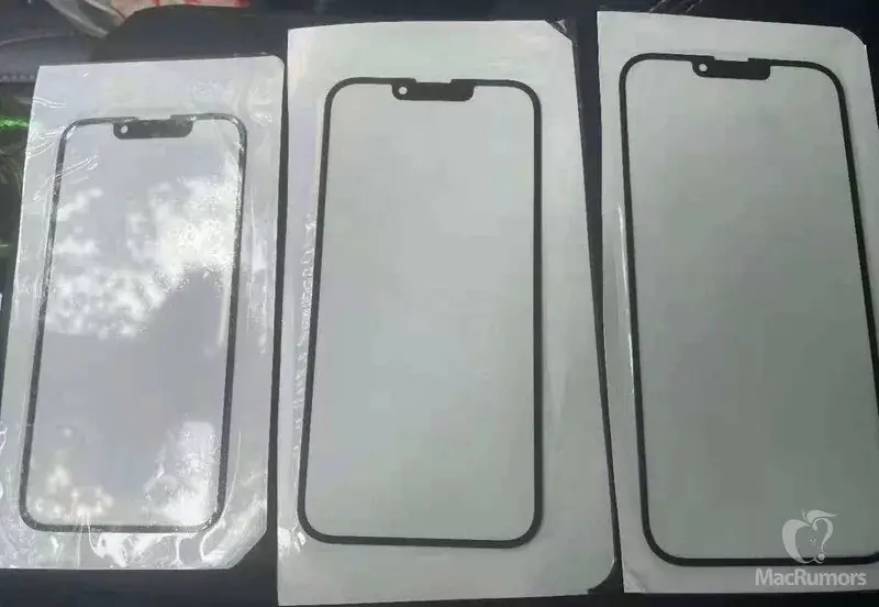 iPhone 13 : des images de la vitre avec une encoche réduite et un hp tout en haut