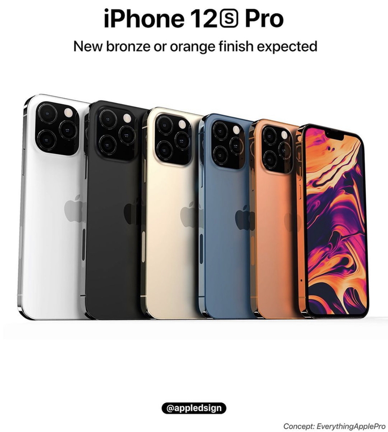 Illustration : Concepts : un coloris orange/ bronze pour l'iPhone, une Apple Watch incurvée