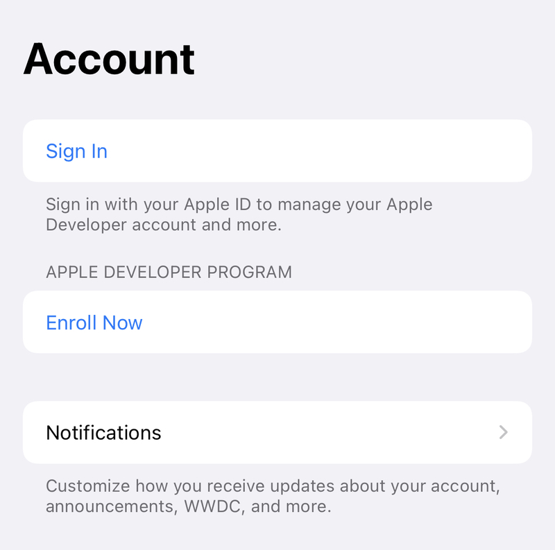 Illustration : Apple étend l’inscription directement depuis l’app Developper