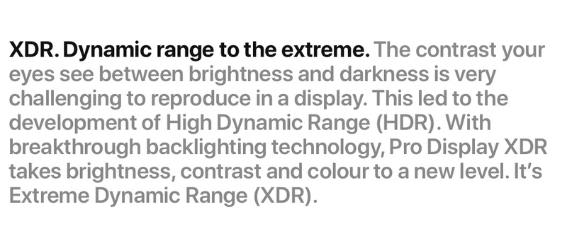 Illustration : Pro Display XDR : Apple retire la mention "bien au-delà de la HDR" au Royaume-Uni