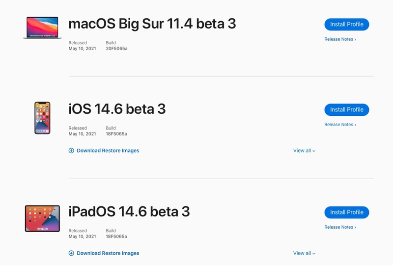 Illustration : Une troisième bêta pour iOS/iPadOS/tvOS 14.6, macOS 11.4 et watchOS 7.5