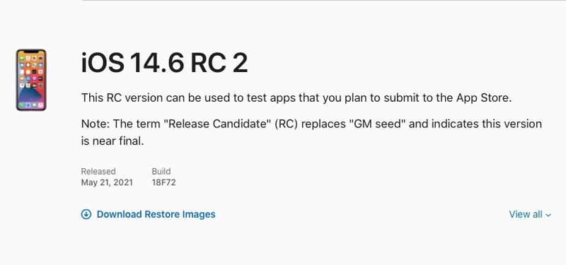 Illustration : Une seconde Release Candidate pour iOS et iPadOS 14.6