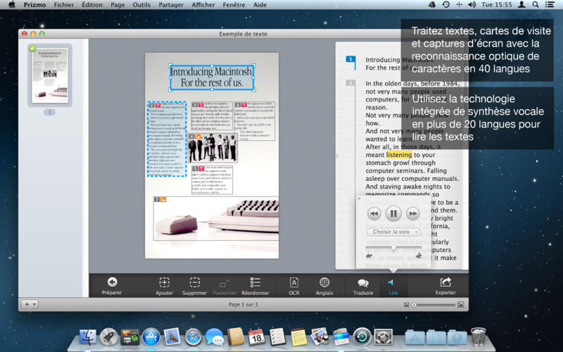 Le logiciel de reconnaissance de texte Prizmo 2 à moitié prix sur Mac