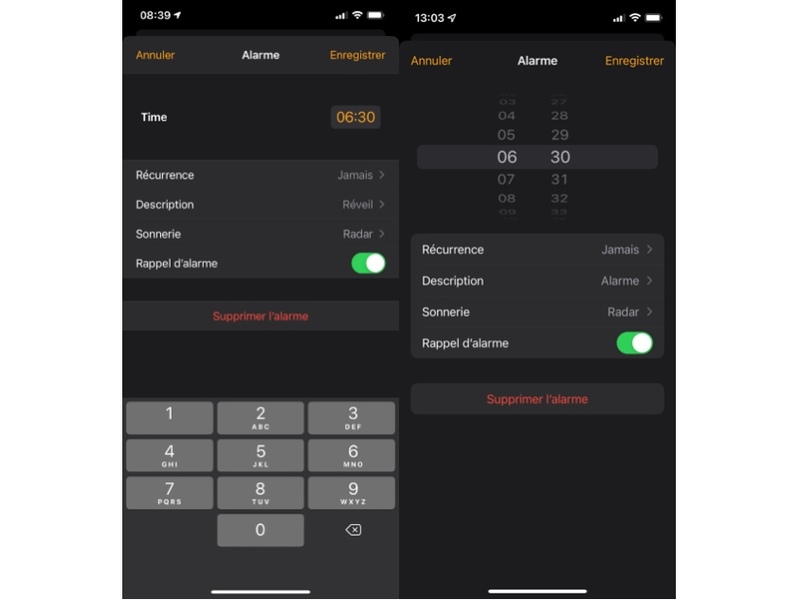 Illustration : iOS 15 change à nouveau l'interface des alarmes dans l'App Horloge