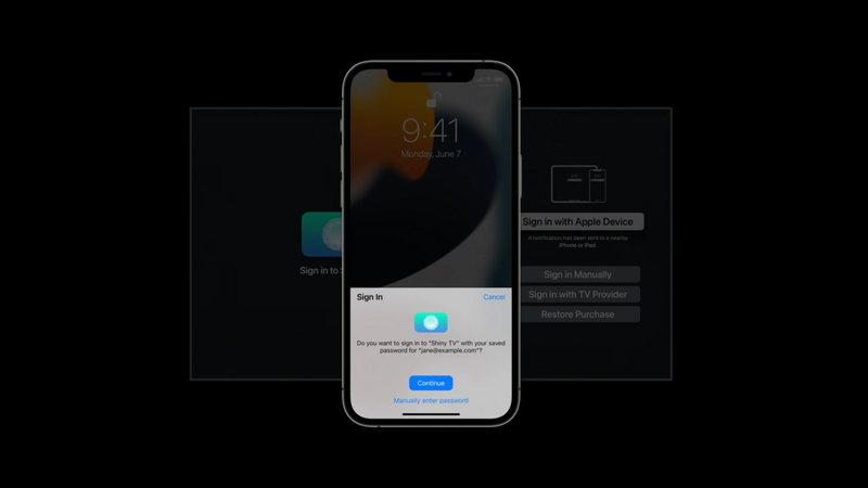 Illustration : tvOS 15 permettra de s'identifier avec Face ID ou Touch ID