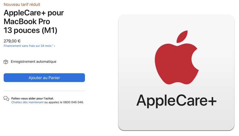 Illustration : AppleCare+ : baisse de prix pour les MacBook Air et Pro M1