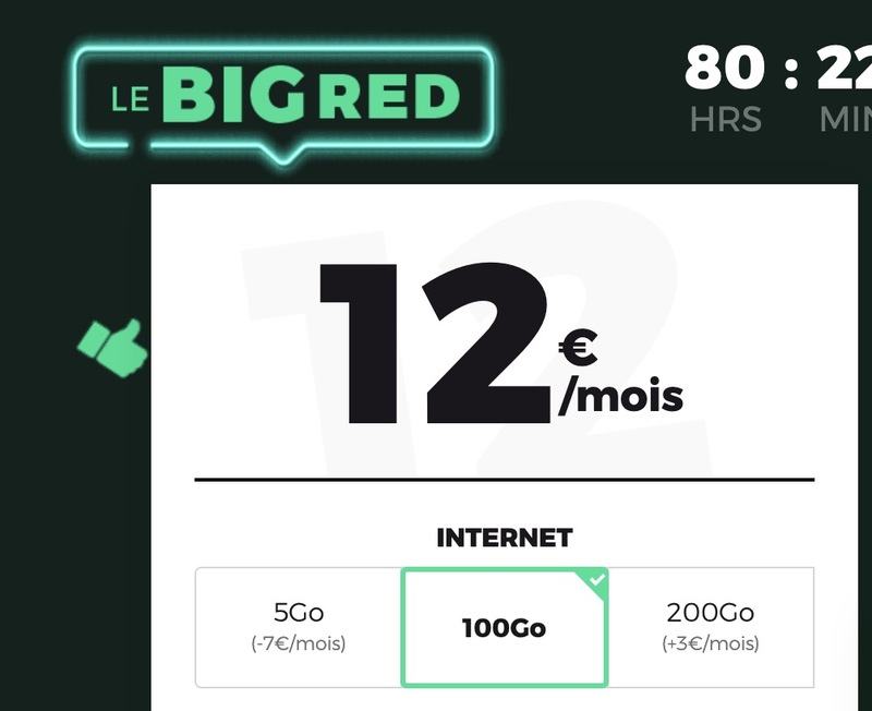 Illustration : RED by SFR propose ses forfaits BIG RED dès 5€ (5Go)