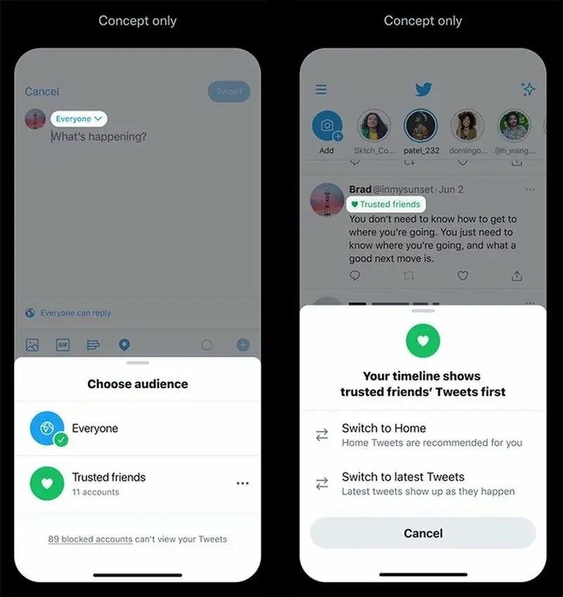 Twitter étudie un fil alternatif pour "les amis de confiance"