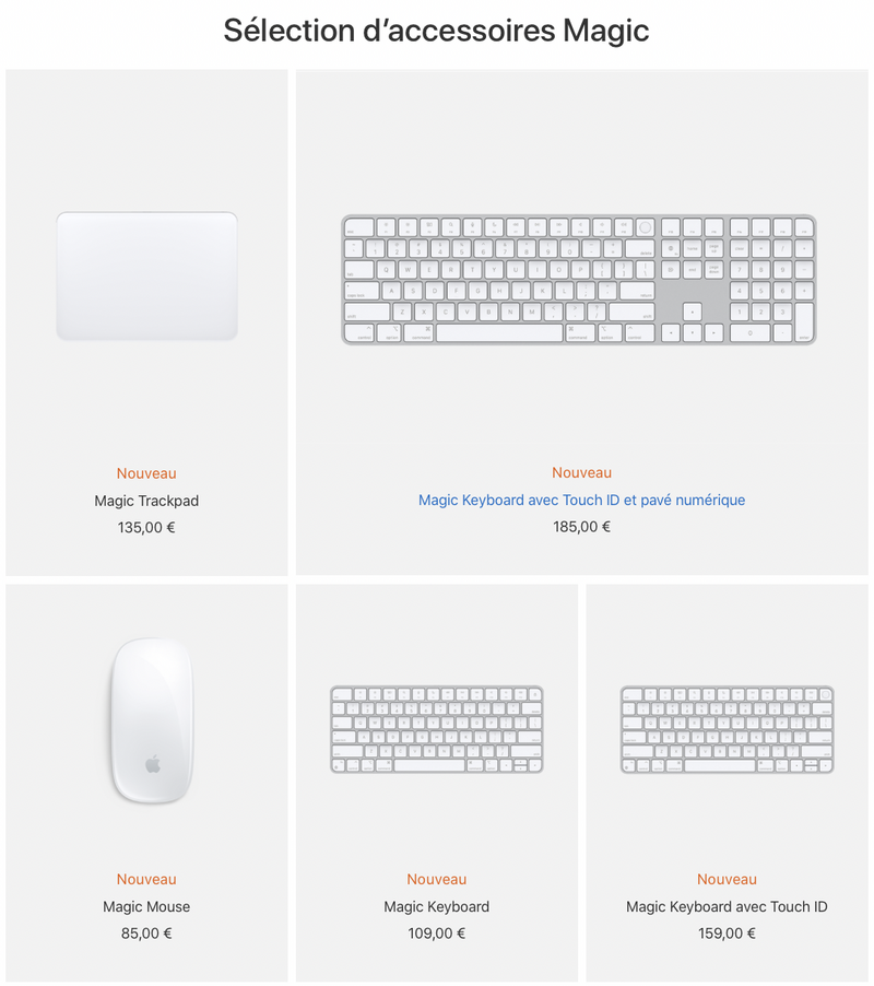 Illustration : Apple vend le Magic Keyboard avec Touch ID sans/avec pavé numérique (159/185€)