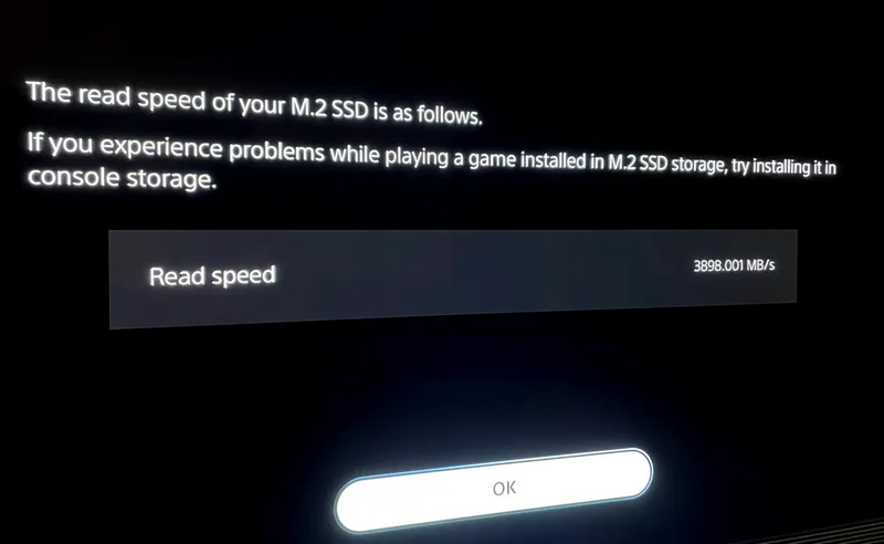 Illustration : La PlayStation 5 se débrouille bien avec un SSD moins rapide que les recommandations