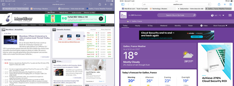 Illustration : Nouveautés d’iOS / iPadOS 15 Beta 5 : Safari, Météo, écran de contrôle, icônes, notifications