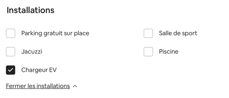 Illustration : Airbnb, Booking : une option "chargeur EV" utilisée à toutes les sauces