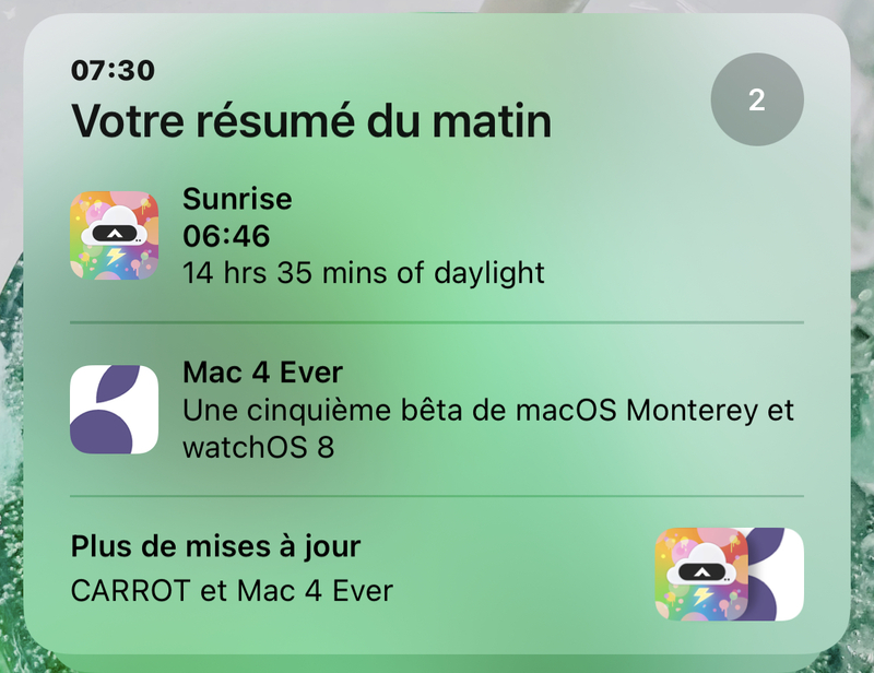 Illustration : iOS 15 : comment paramétrer ses résumés programmés (notifications)