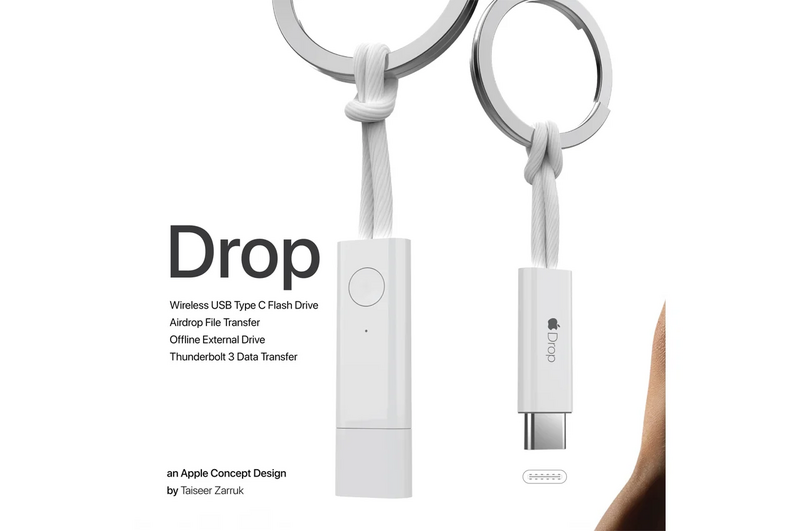 Illustration : Concept : Drop, une petite clef USB "AirDrop" et USB C