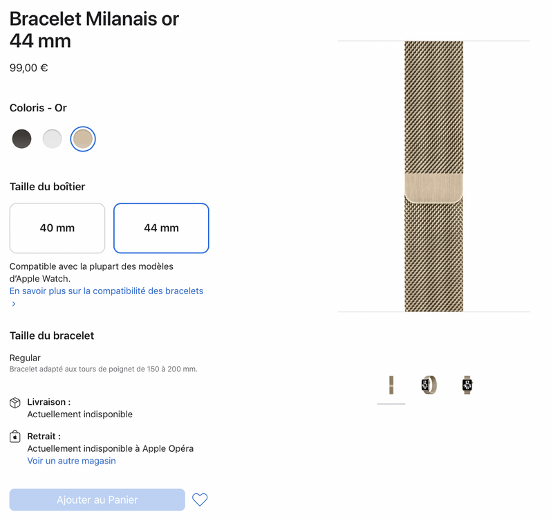 Illustration : Apple Watch : certains bracelets ne sont plus du tout disponibles sur l'Apple Store